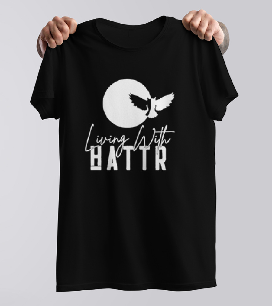 Living With Hattr Owl Moon Retro T-Shirt