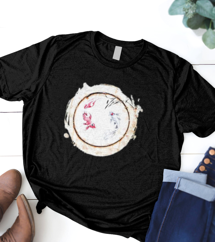 Mezak Harmony Koi Yin Yang Retro T-Shirt