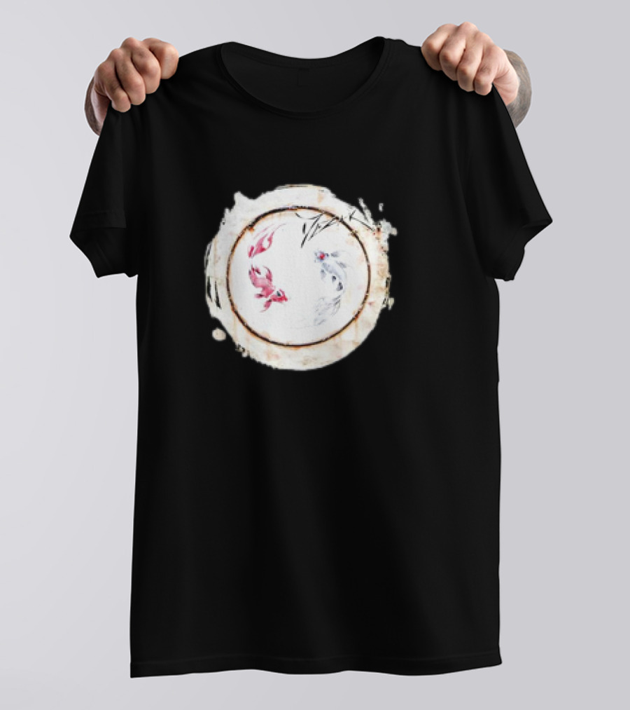 Mezak Harmony Koi Yin Yang Retro T-Shirt
