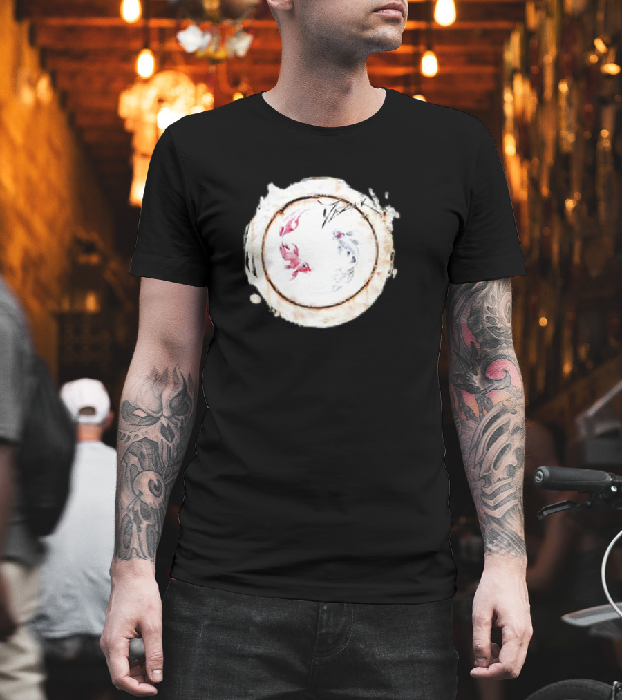 Mezak Harmony Koi Yin Yang Retro T-Shirt