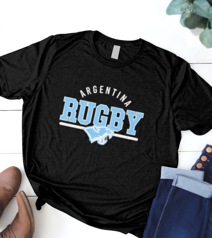 Argentina Rugby Wordmark With Blue Puma Emblem T-Shirt