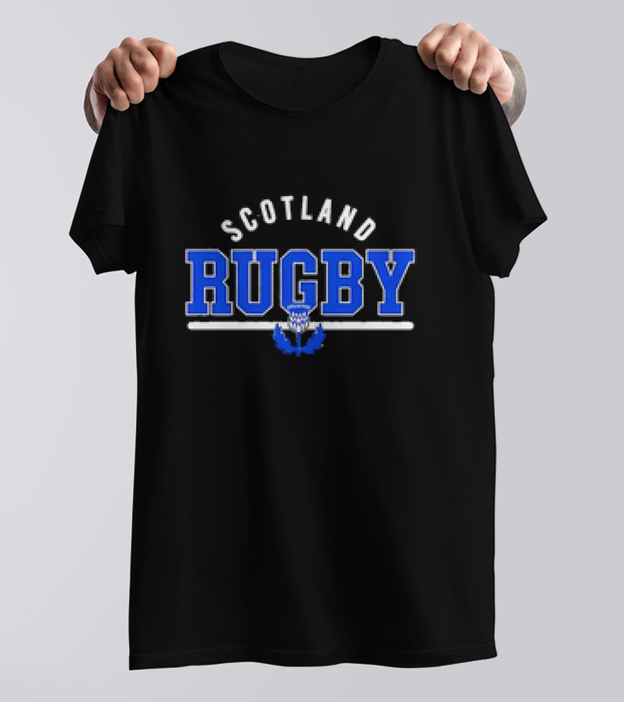 Scotland Rugby Wordmark Thistle Emblem Supersoft T-Shirt