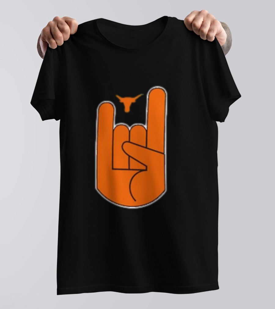 Texas Longhorns Hook ‘Em Hand Gesture With Longhorn T-Shirt