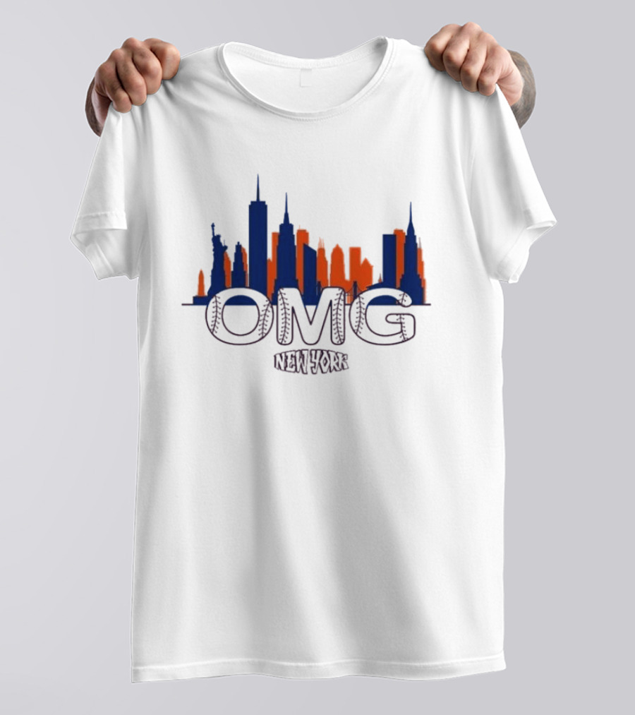 New York OMG Mets Skyline Queens Baseball T-Shirt