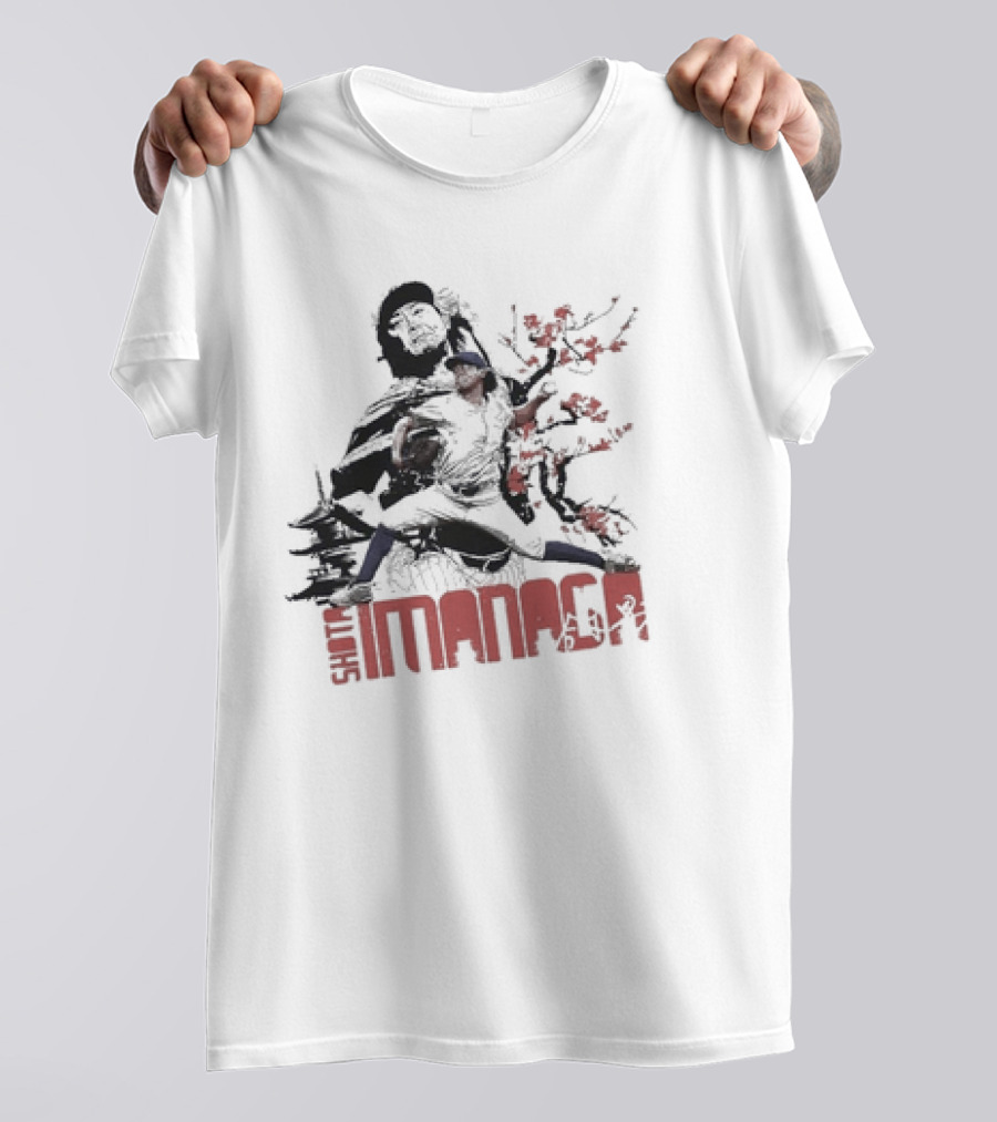 Shota Imanaga Chicago Cubs Cherry Blossom Pitcher With Pagoda And Warrior T-Shirt
