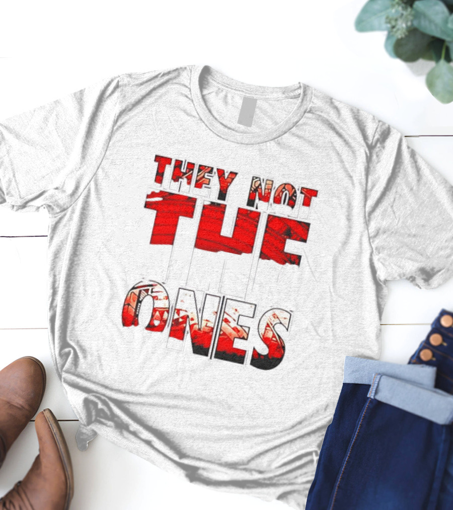 They Not The Ones WWE Red Pattern Text T-Shirt
