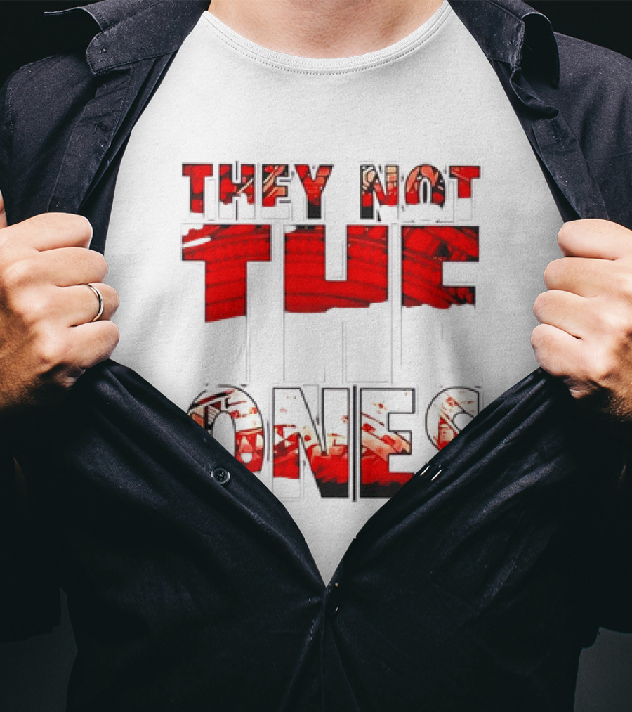 They Not The Ones WWE Red Pattern Text T-Shirt