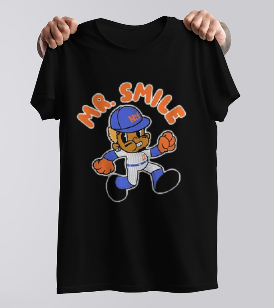 Mr. Smile New York Mets NY Baseball Character T-Shirt