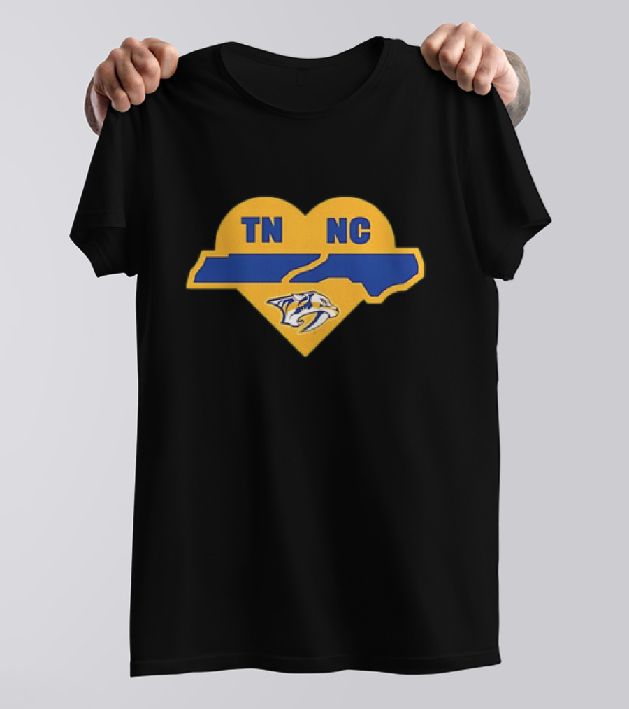 Nashville Predators TN NC Heart Logo Icon With State Outline T-Shirt