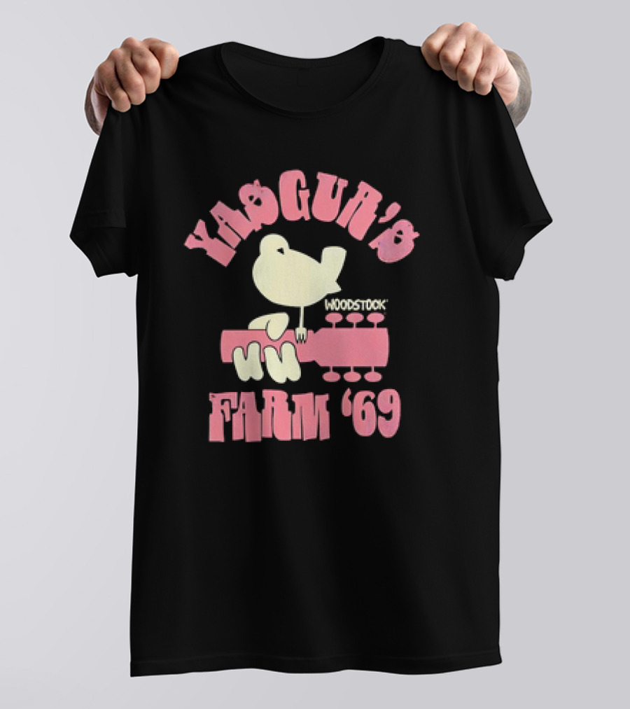 Yasgur's Woodstock 1969 Farm Guitar Peace Bird T-Shirt