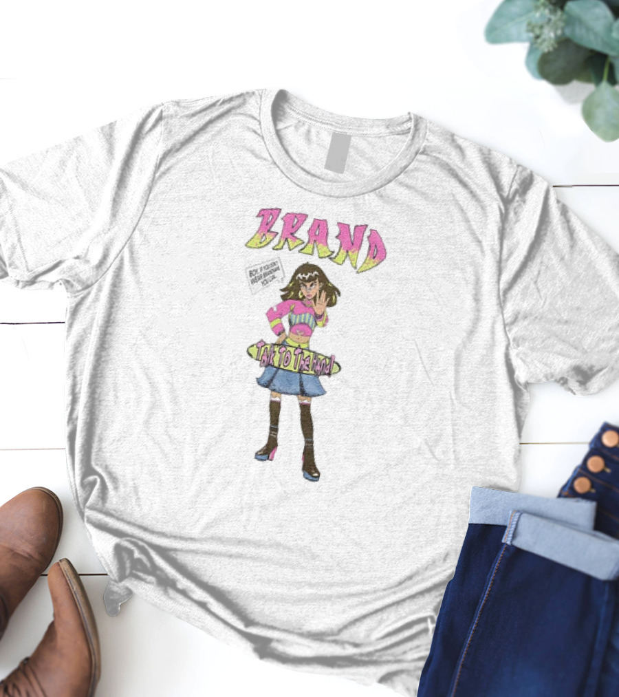 BRAND Skateboard Style Girl Talk To The Hand Retro Vibes T-Shirt
