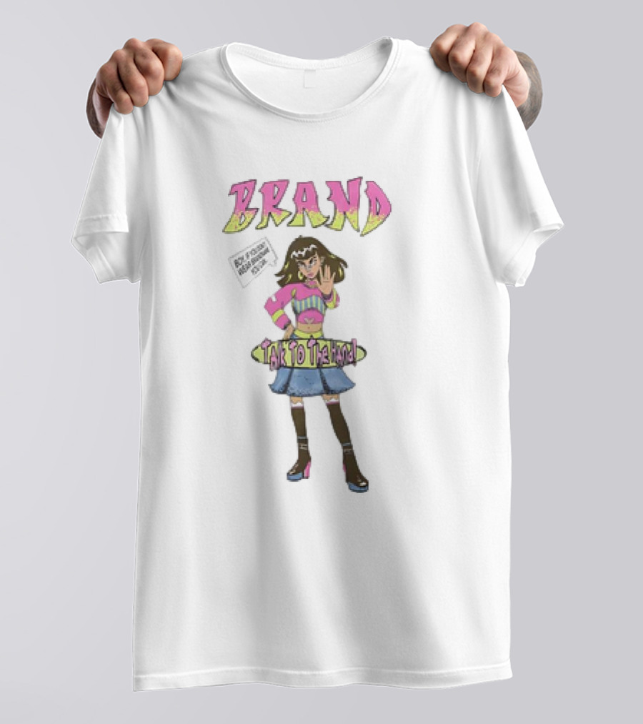 BRAND Skateboard Style Girl Talk To The Hand Retro Vibes T-Shirt
