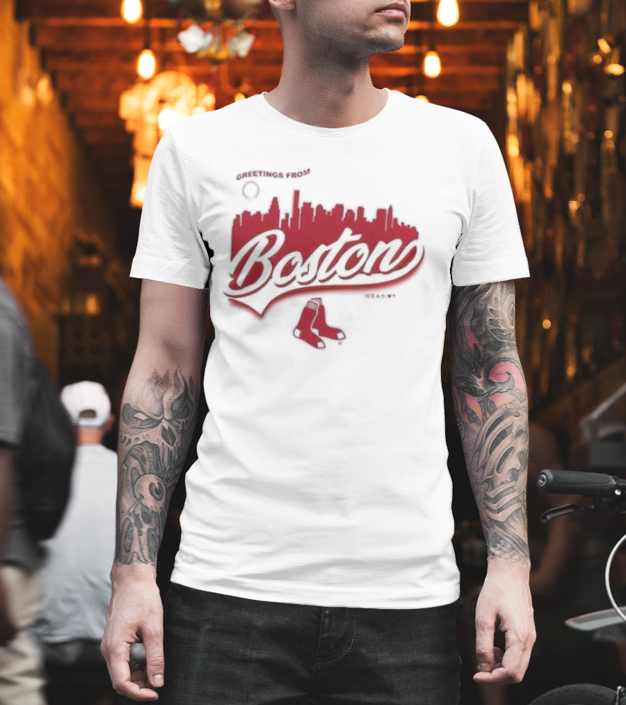 Greetings From Boston Red Sox Skyline T-Shirt