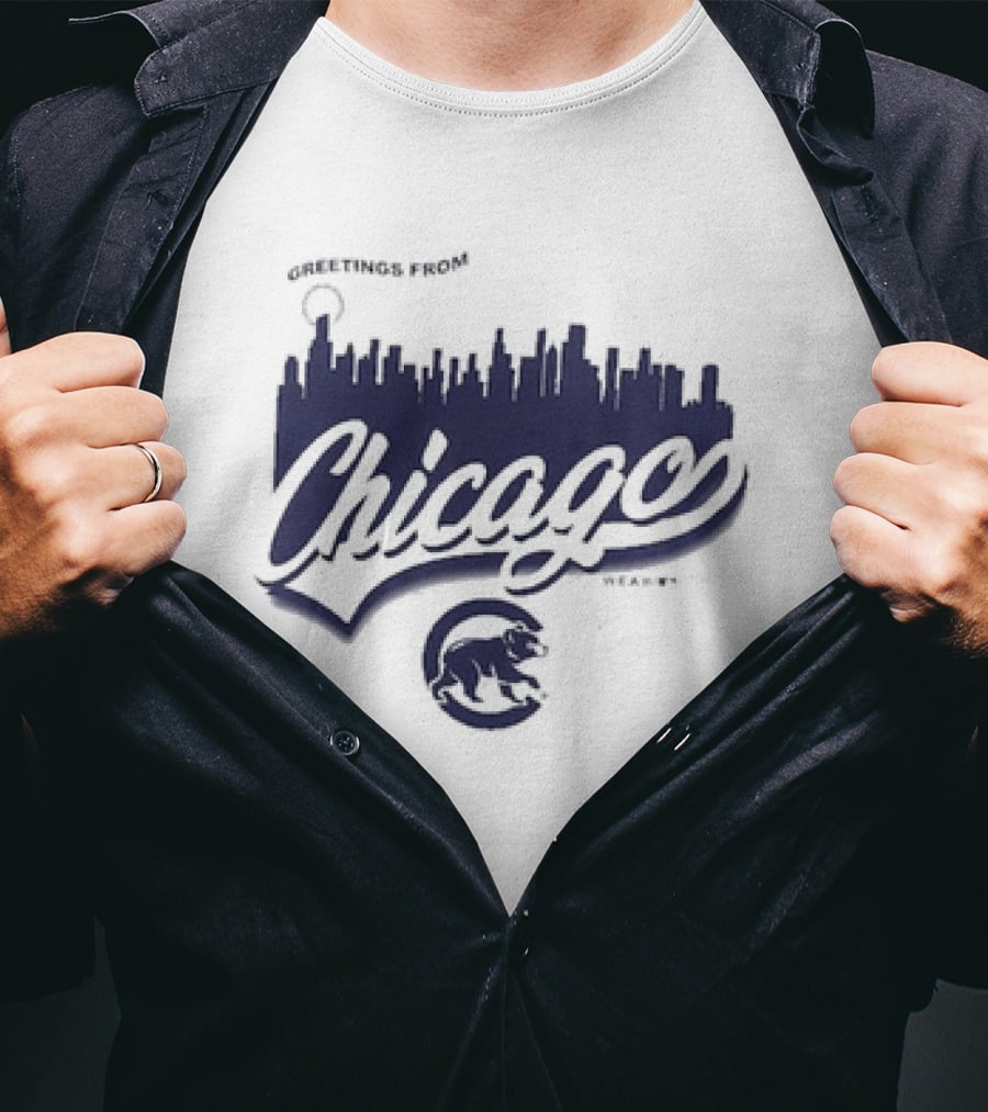 Greetings From Chicago Skyline Cubs T-Shirt