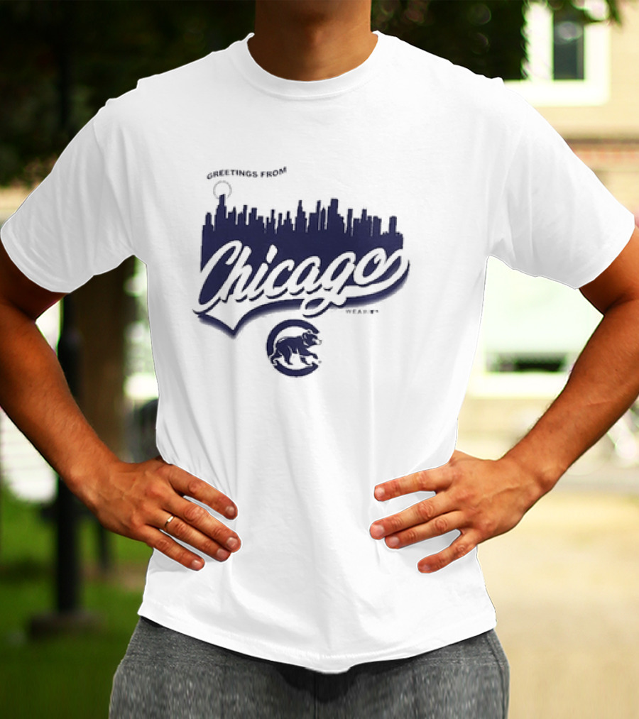 Greetings From Chicago Skyline Cubs T-Shirt