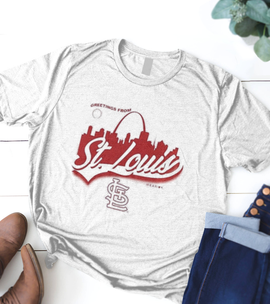 Greetings From St. Louis Cardinals Skyline STL T-Shirt