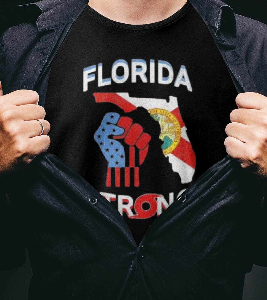Florida Strong Pride Support Floridians State Flag Fist T-Shirt