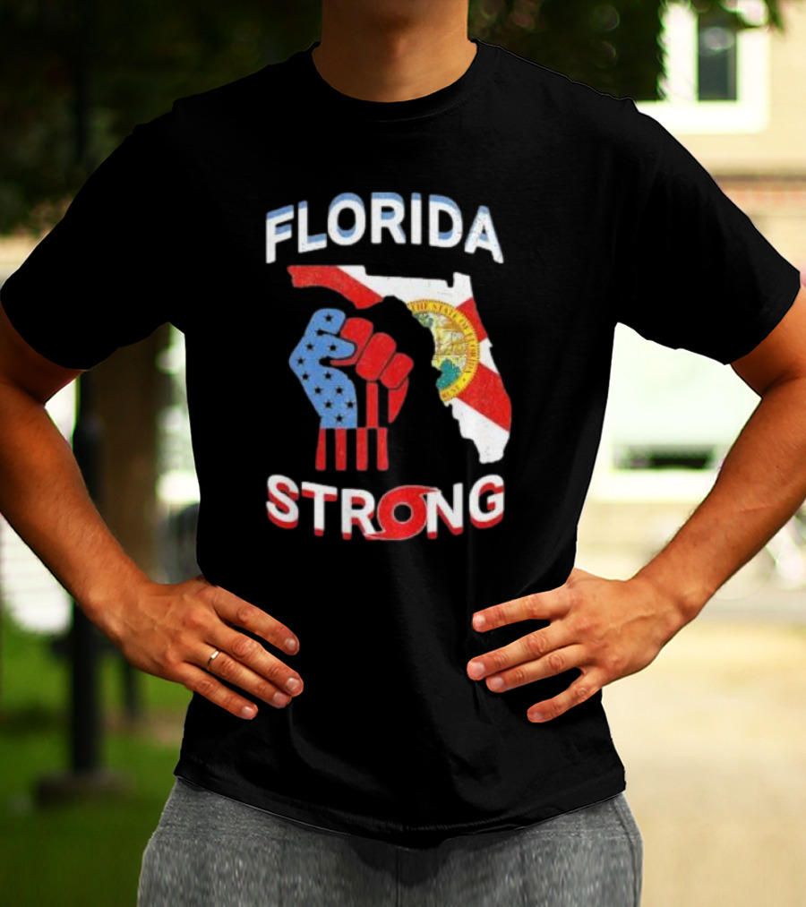 Florida Strong Pride Support Floridians State Flag Fist T-Shirt