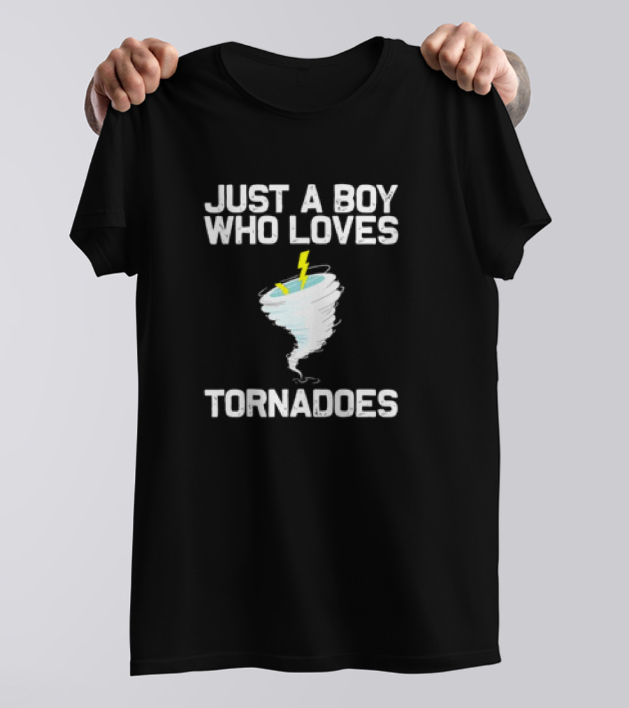 Just A Boy Who Loves Tornadoes Hurricane Milton Retro Weather Enthusiast Vintage T-Shirt
