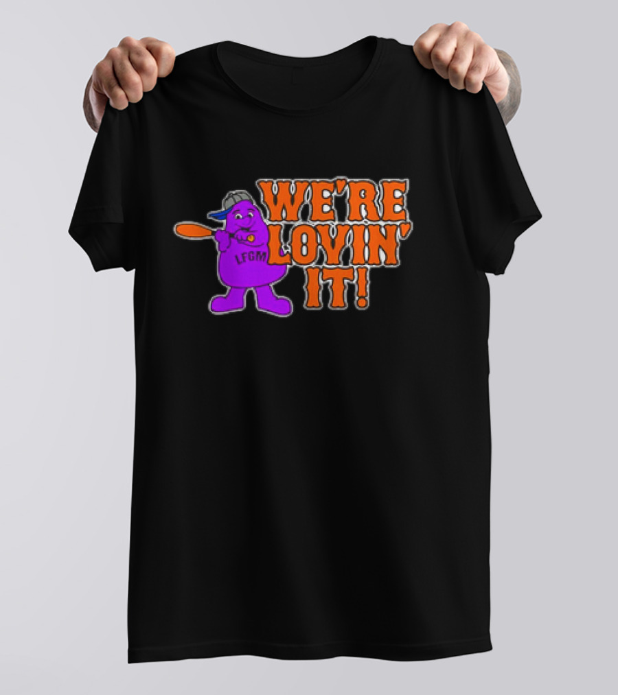 New York Mets LFGM Grimace We're Lovin' It T-Shirt
