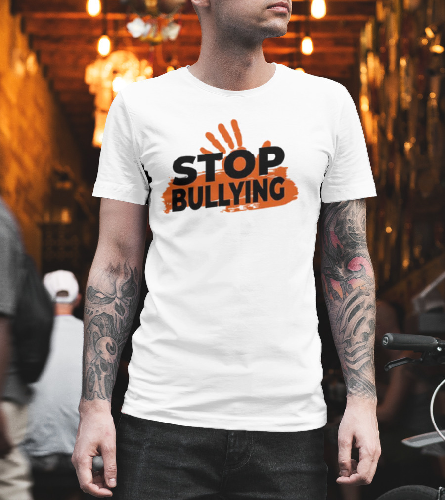 Eudy Stop Bullying Handprint Message T-Shirt