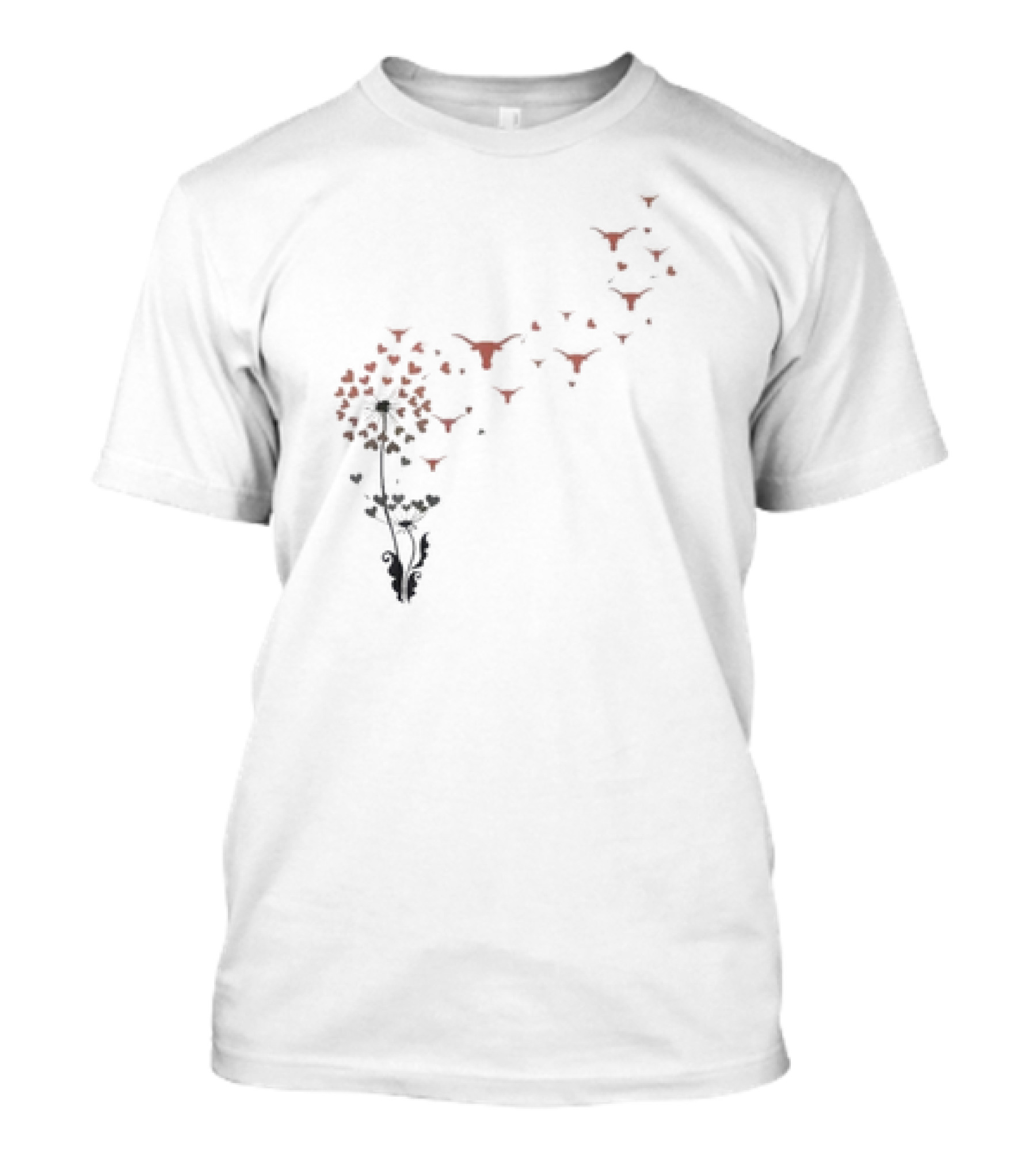 Texas Longhorns Dandelion Flower Logo Blossoms T-Shirt