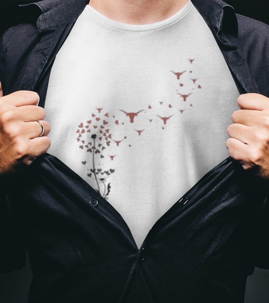 Texas Longhorns Dandelion Flower Logo Blossoms T-Shirt
