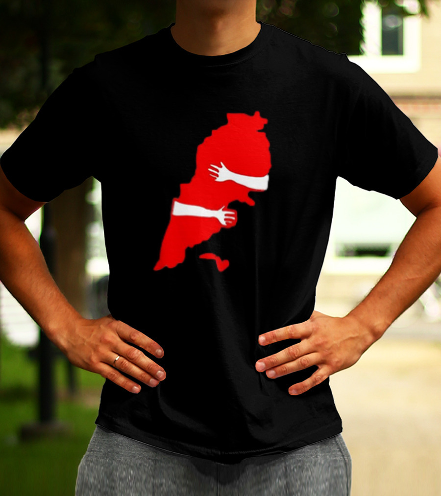 Lebanese Hug Red Map Embrace T-Shirt