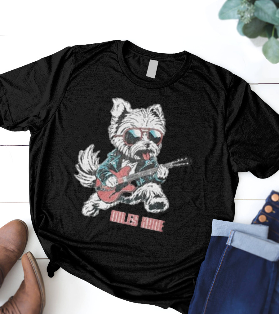 Miles Kane Dog With Guitar And Sunglasses T-Shirt