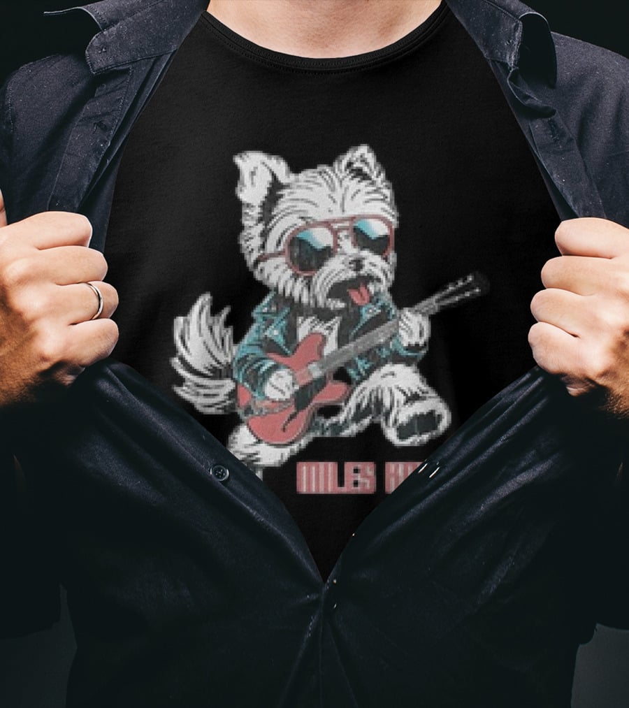 Miles Kane Dog With Guitar And Sunglasses T-Shirt