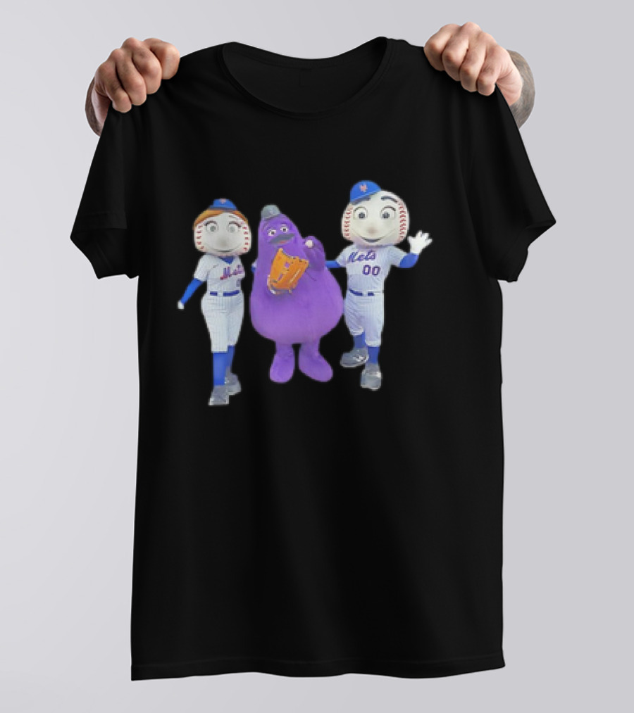 Mrs Met Grimace Mr Met Mets Baseball Characters Collaboration T-Shirt