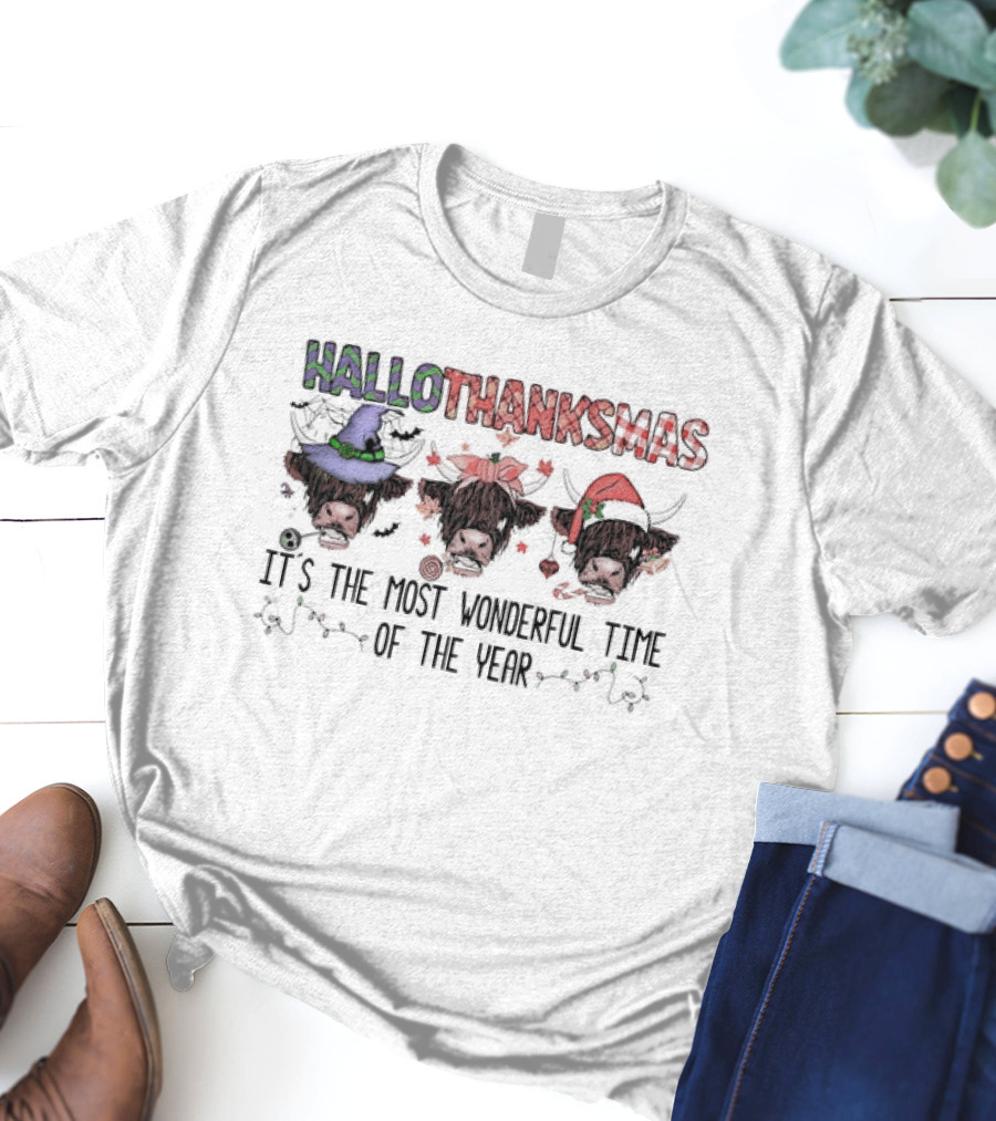 HalloThanksMas Cows It's The Most Wonderful Time Of The Year T-Shirt