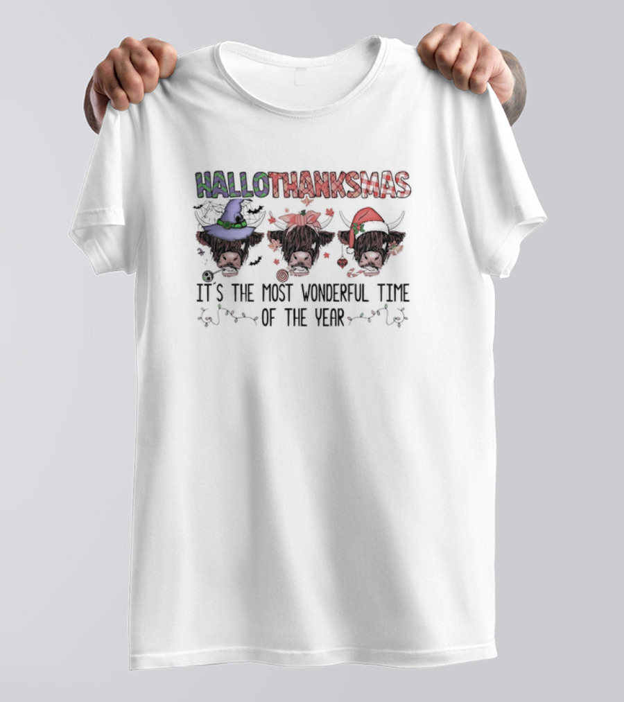 HalloThanksMas Cows It's The Most Wonderful Time Of The Year T-Shirt