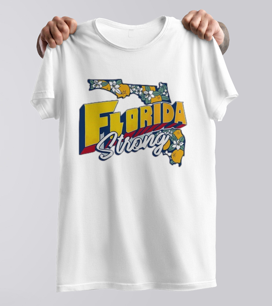 Florida Strong State Outline Orange Blossom T-Shirt