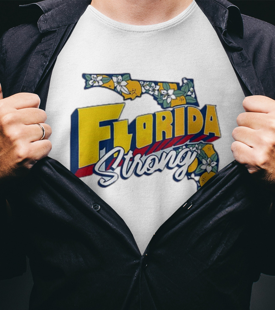 Florida Strong State Outline Orange Blossom T-Shirt