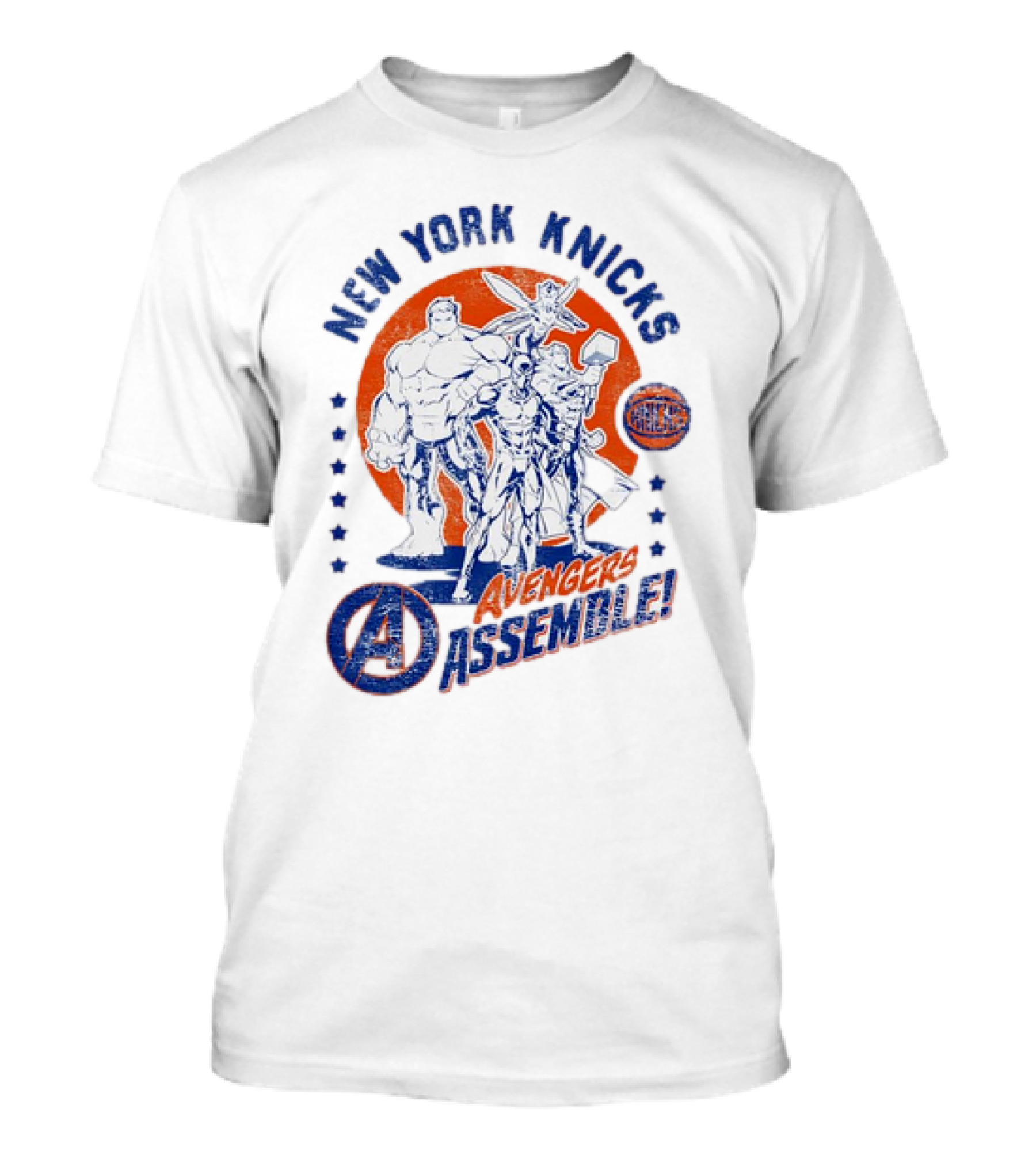 New York Knicks Avengers Assemble NBA Marvel Collaboration T-Shirt