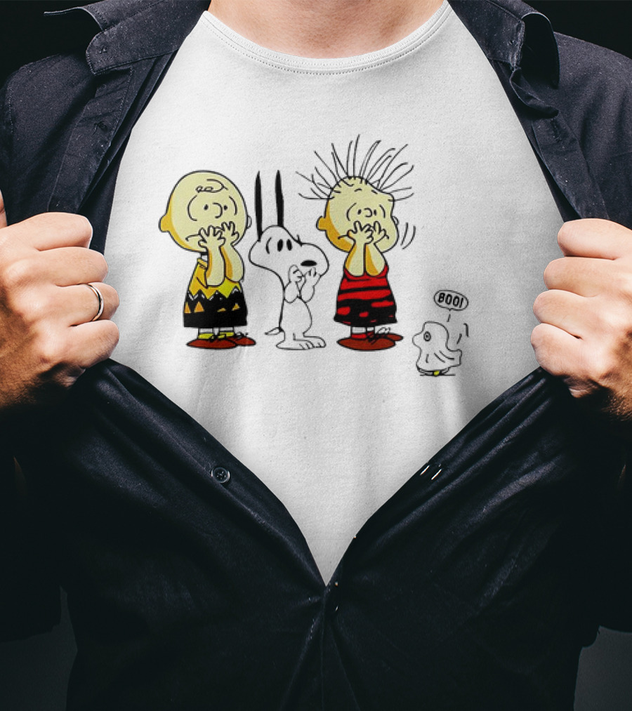 Snoopy Boo Peanuts Ghost Scare With Charlie Brown And Friends T-Shirt
