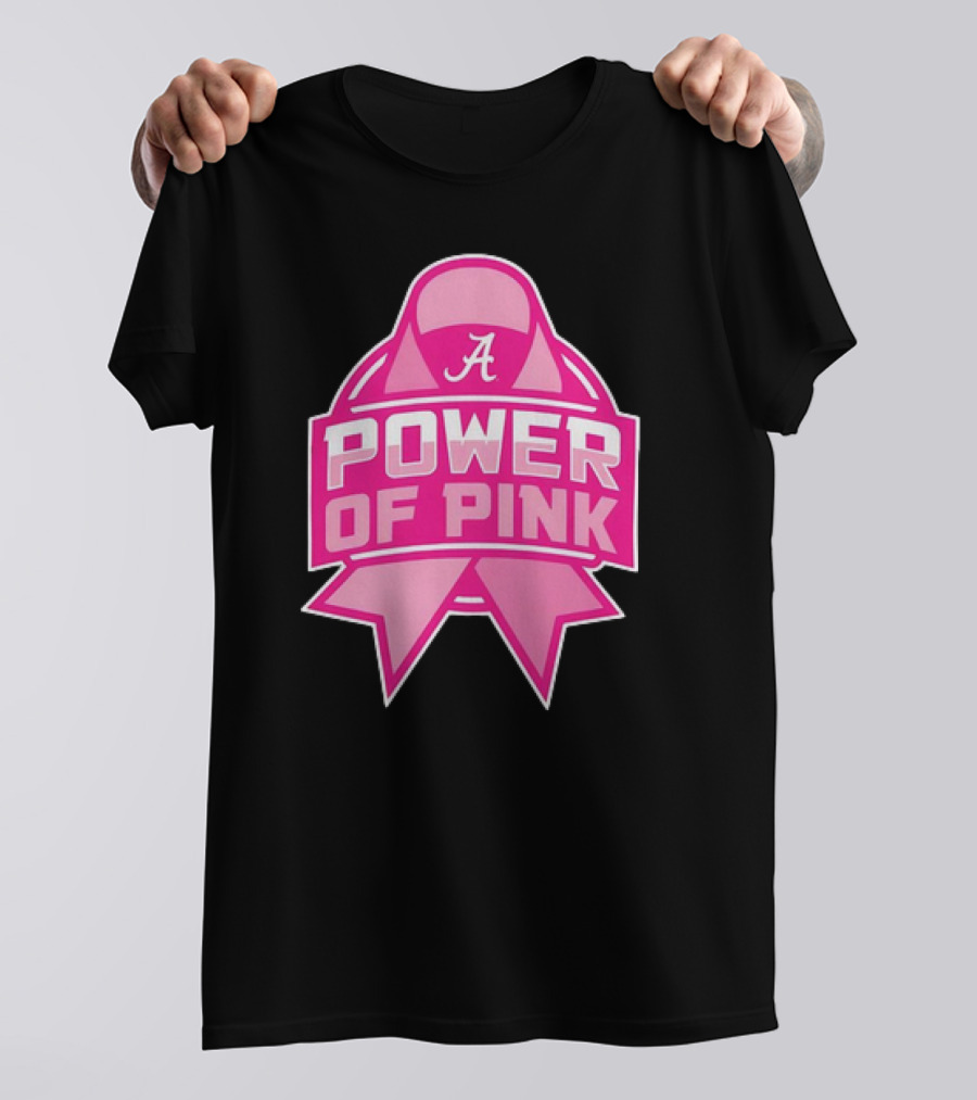 Alabama Crimson Tide Power Of Pink Ribbon T-Shirt