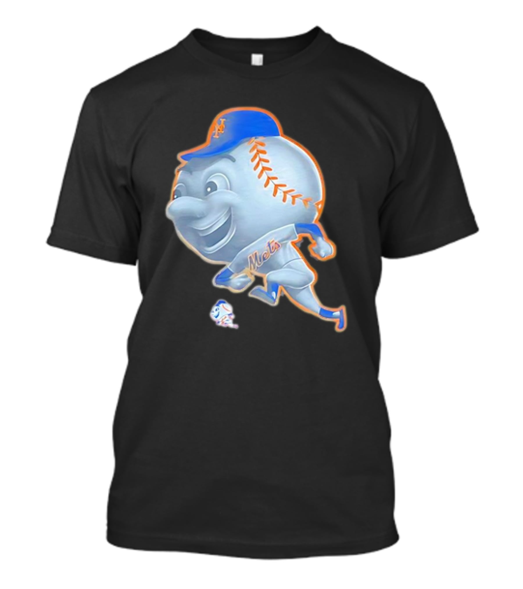 New York Mets Mr. Met Mascot In Baseball Cap And Uniform T-Shirt