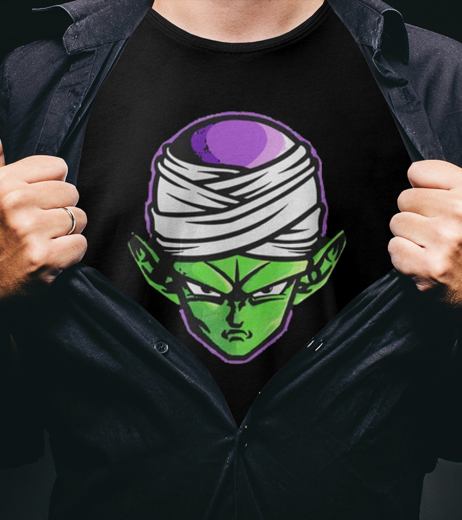 Piccolo Dragon Ball Z Green Face Turban Anime Character T-Shirt