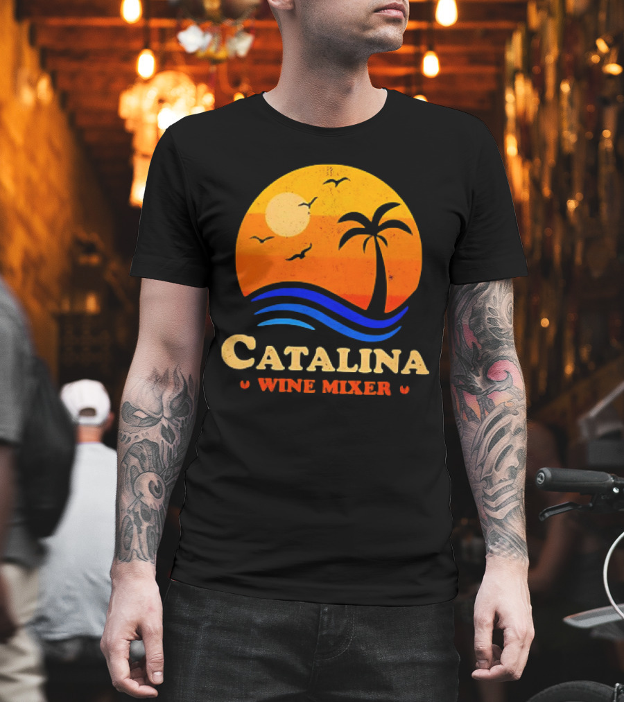 Step Brothers Catalina Wine Mixer Vintage Sunset Palm Island T-Shirt