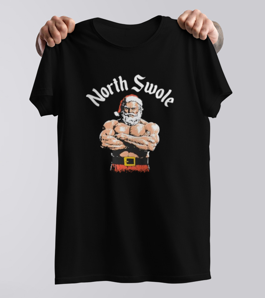 North Swole Santa Christmas Bodybuilding Holiday T-Shirt