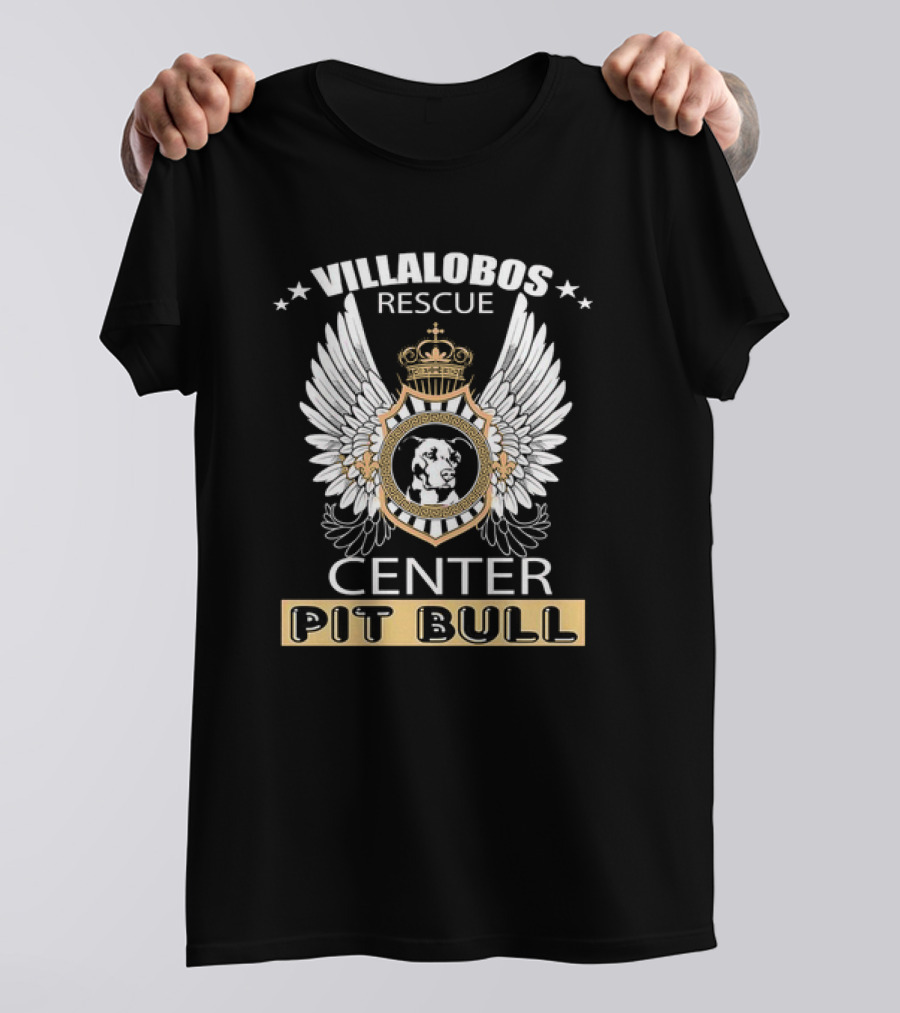 Villalobos Rescue Center Pit Bull Wings Crest T-Shirt