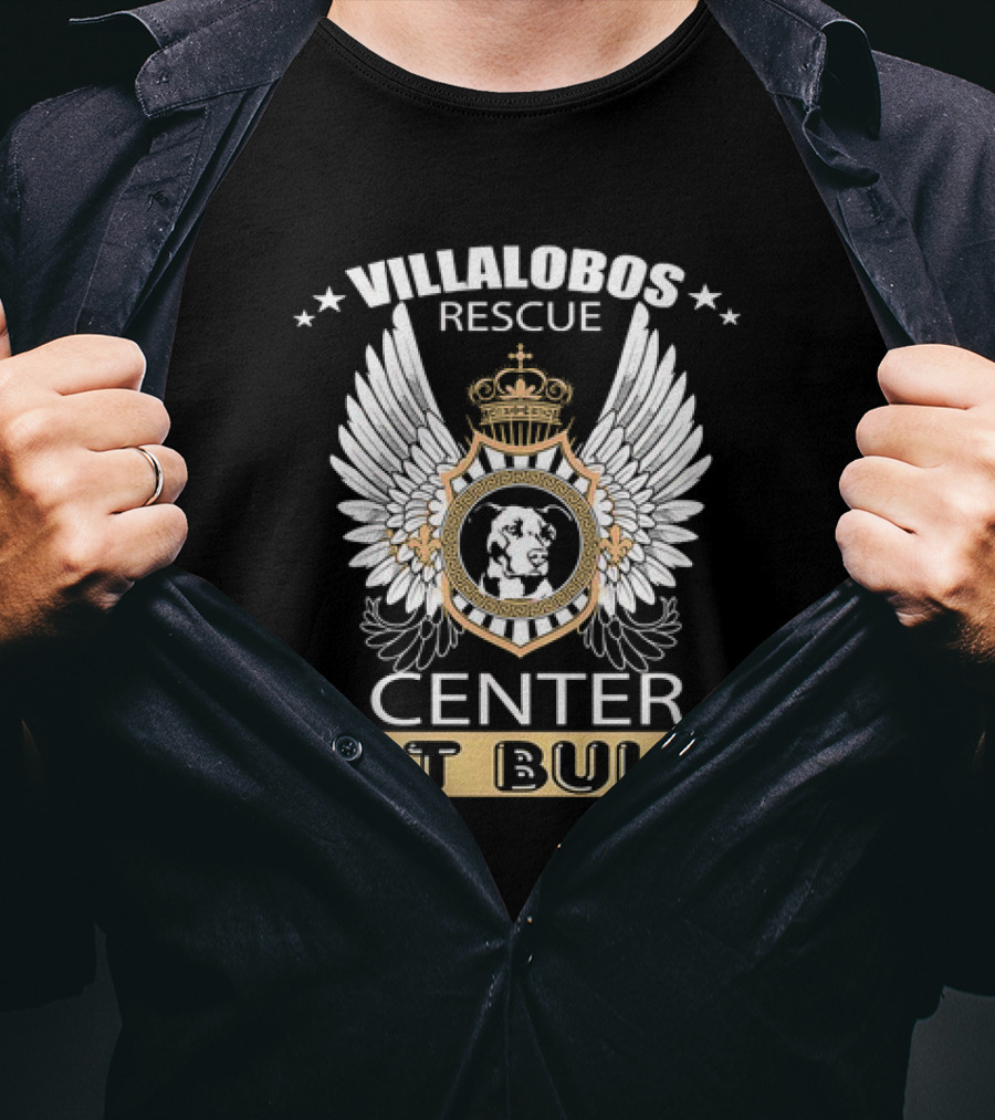 Villalobos Rescue Center Pit Bull Wings Crest T-Shirt
