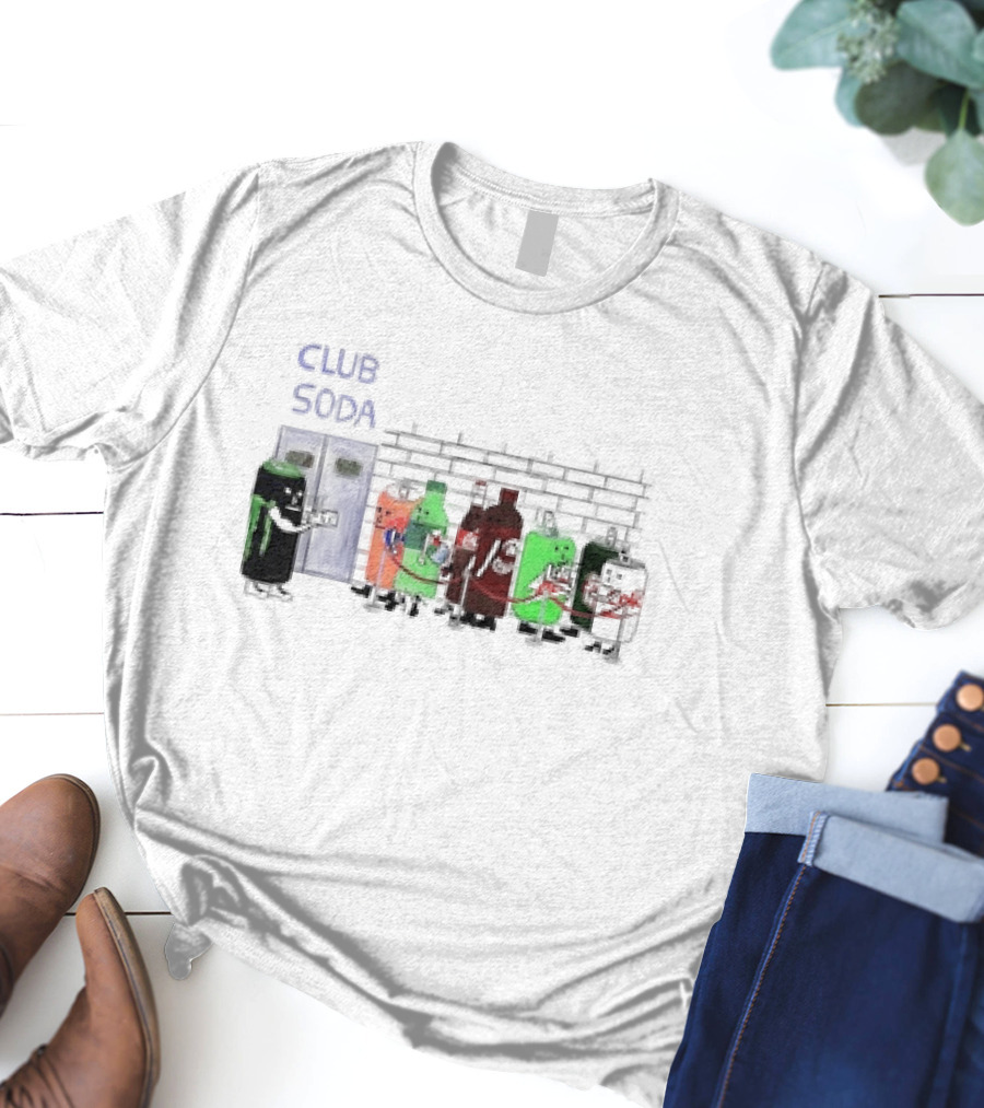 Club Soda Lineup With Colorful Cartoon Soda Bottles T-Shirt