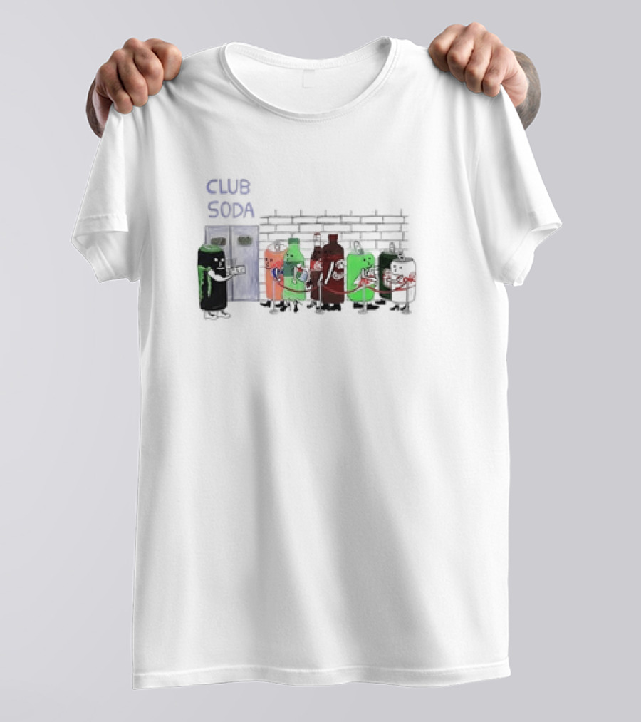 Club Soda Lineup With Colorful Cartoon Soda Bottles T-Shirt