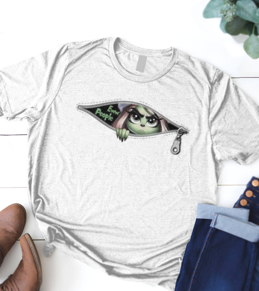 Eww People Girly Grinch Zipper Funny Christmas Movie T-Shirt