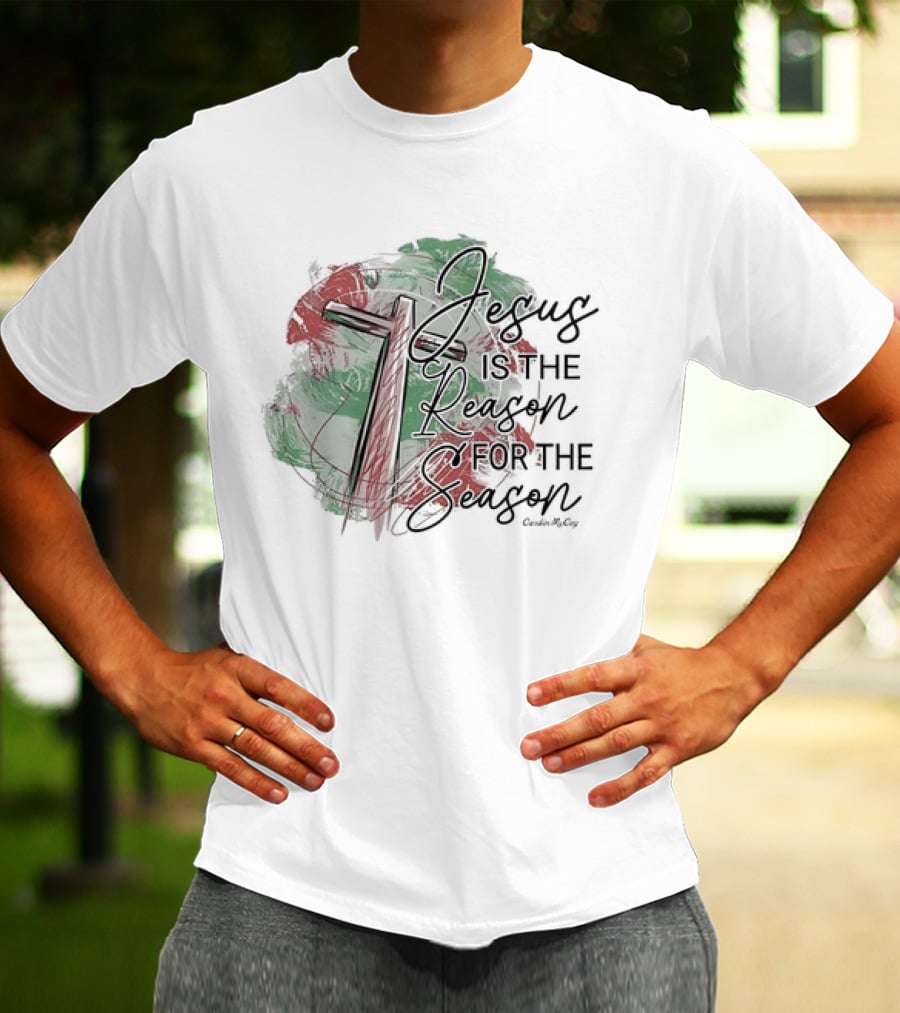 Jesus Is The Reason For The Season Brush Cross T-Shirt
