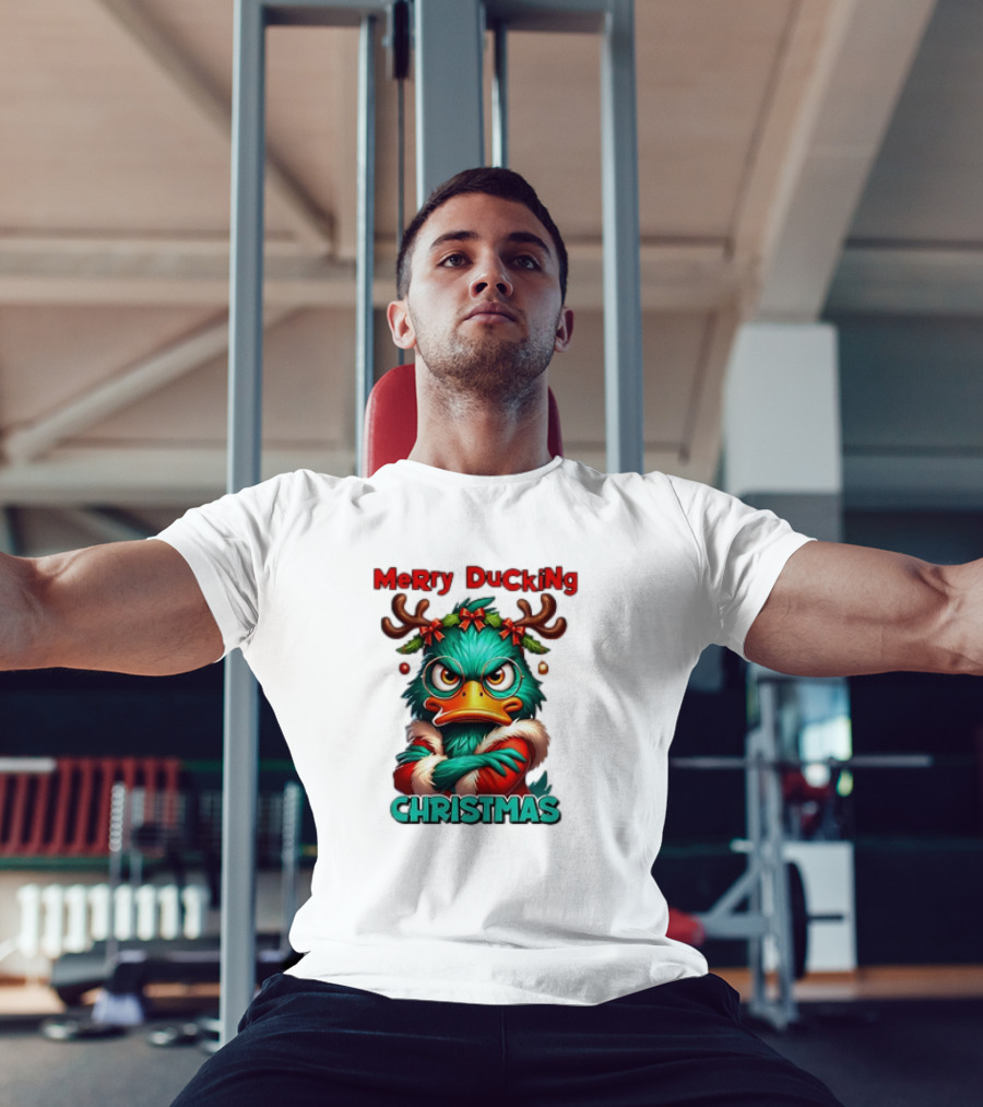 Merry Ducking Grumpy Duck Christmas T-Shirt