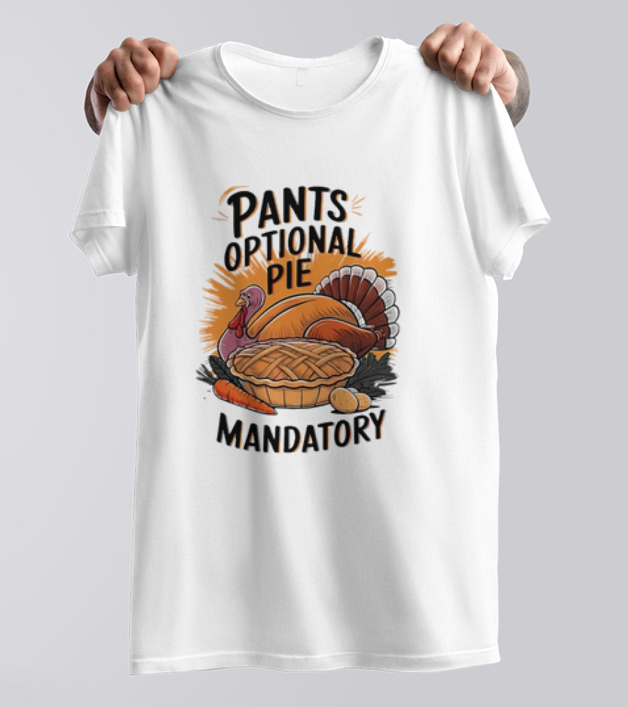 Pants Optional Pie Mandatory Thanksgiving Turkey And Pie T-Shirt